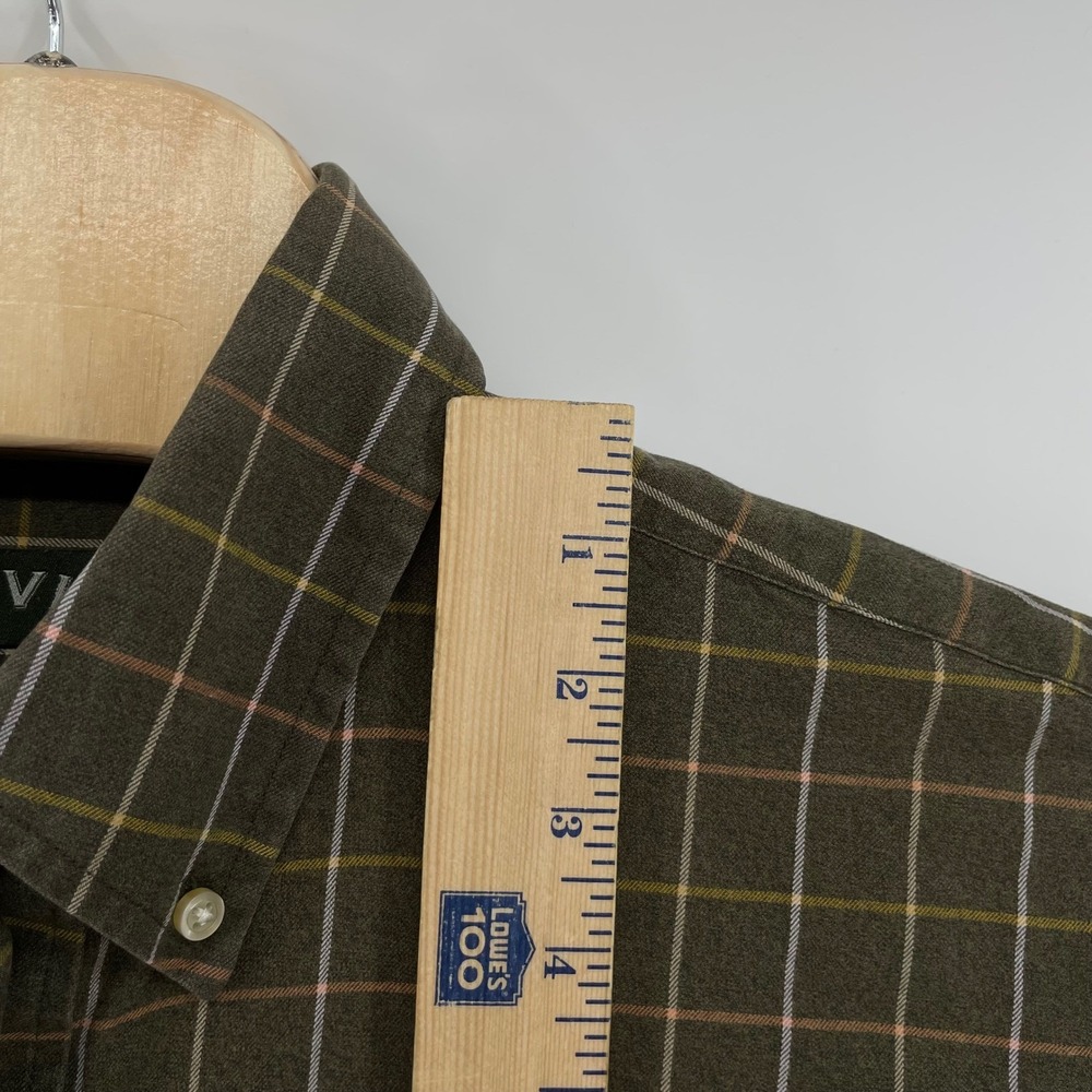Orvis Country Twill Shirt Men's XL Olive Green Plaid Cotton Button Down LS - Picture 9 of 11